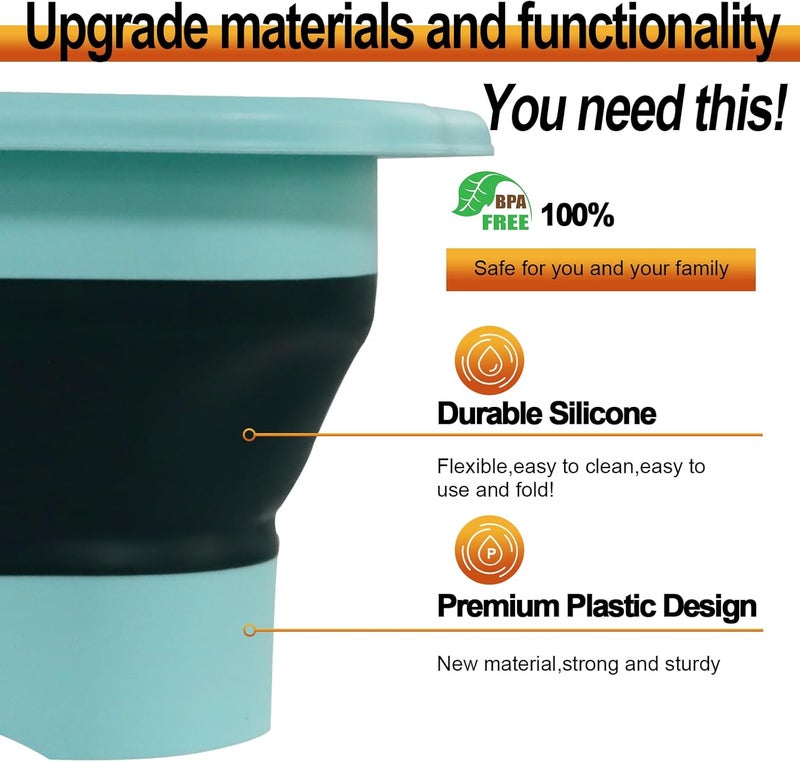 ZINSO 2.77 Gallon (10.5L) Collapsible Dish Basin with Drain Plug, Green Camping Dish Basin for RV, Space-Saving Foldable Wash Tub, BPA-Free Portable Sink for Vegetables and Dishes- with Brush - Image 5